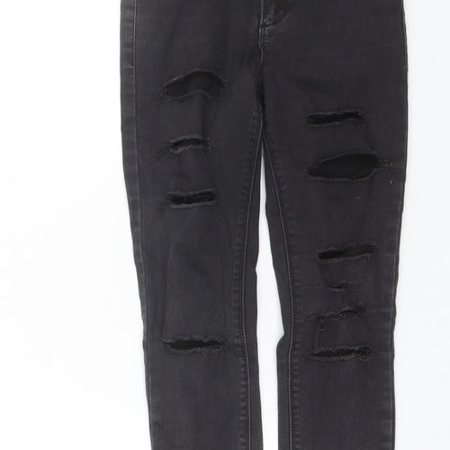Missguided Womens Black  Cotton Skinny Jeans Size 8 L25 in Regular