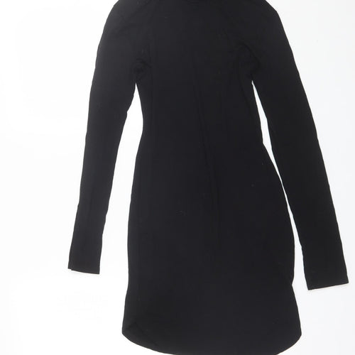 Missguided Womens Black  Viscose Bodycon  Size 8  Roll Neck