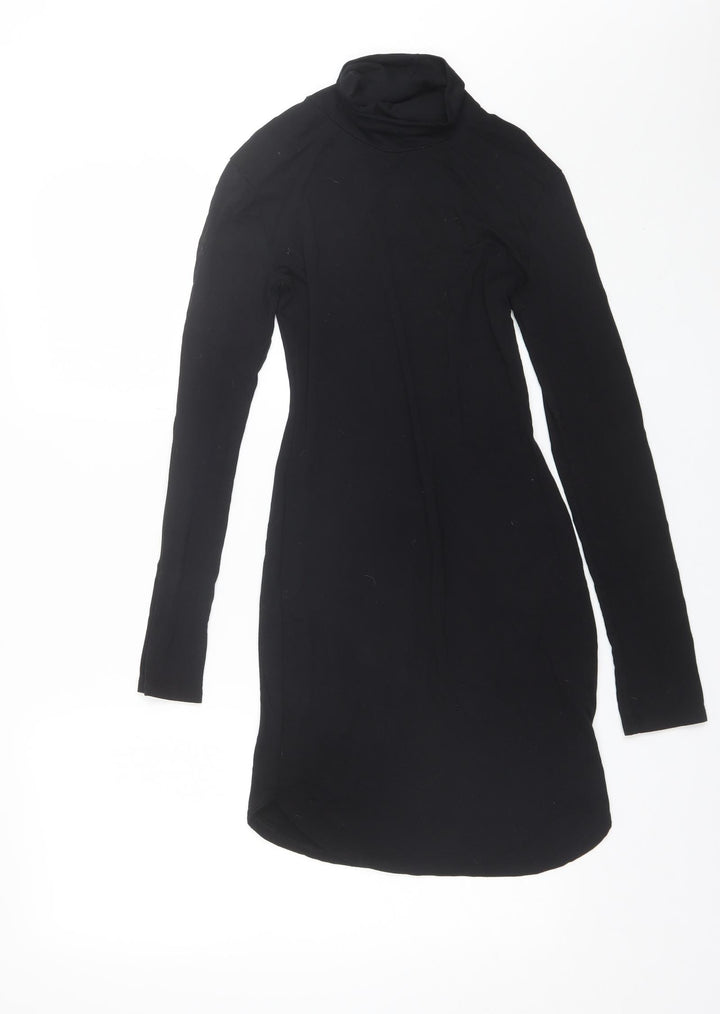 Missguided Womens Black Viscose Bodycon Size 8 Roll Neck