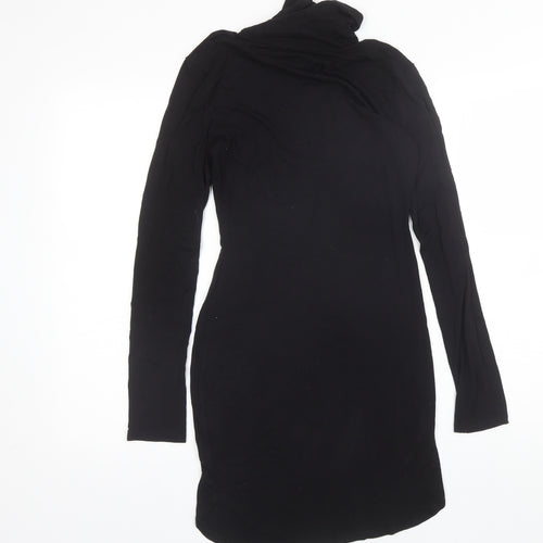 Missguided Womens Black  Viscose Bodycon  Size 8  Roll Neck