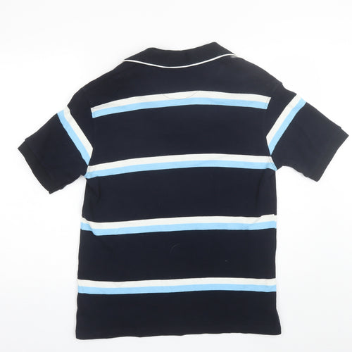 Ralph Lauren Mens Blue Striped Cotton  Polo Size 2XL Collared
