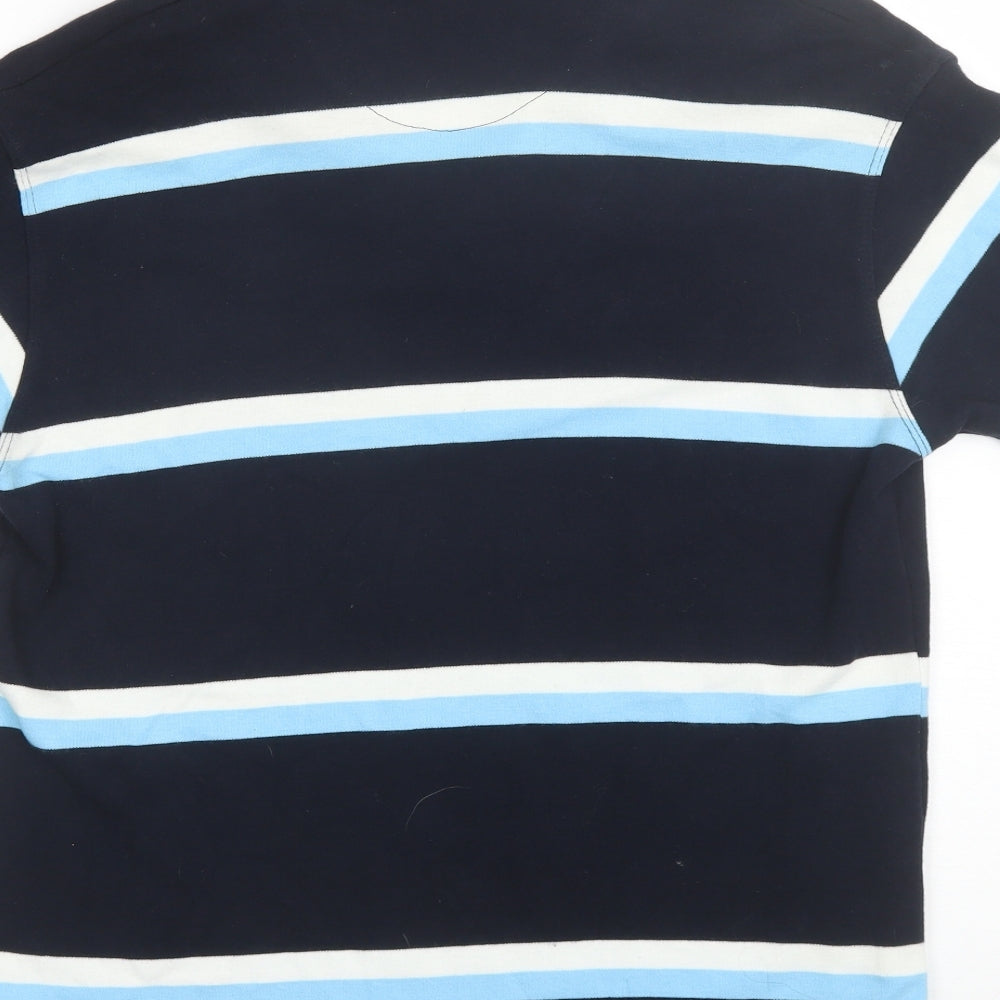 Ralph Lauren Mens Blue Striped Cotton  Polo Size 2XL Collared