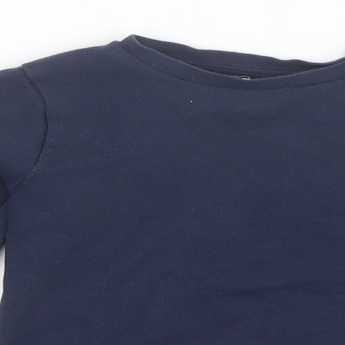 River Island Boys Blue Round Neck  Cotton Pullover Jumper Size 4-5 Years