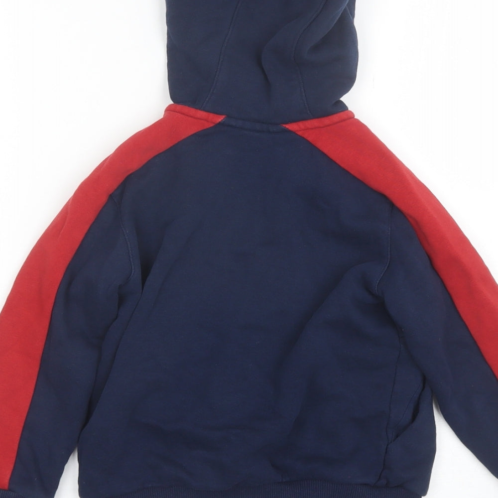 adidas Boys Blue  Cotton Full Zip Hoodie Size 4-5 Years