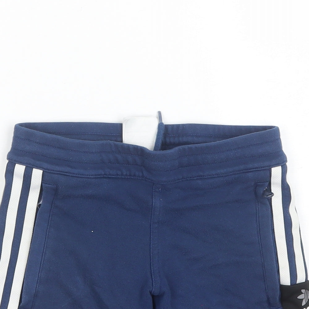 adidas Boys Blue  Cotton Sweat Shorts Size 5-6 Years  Regular