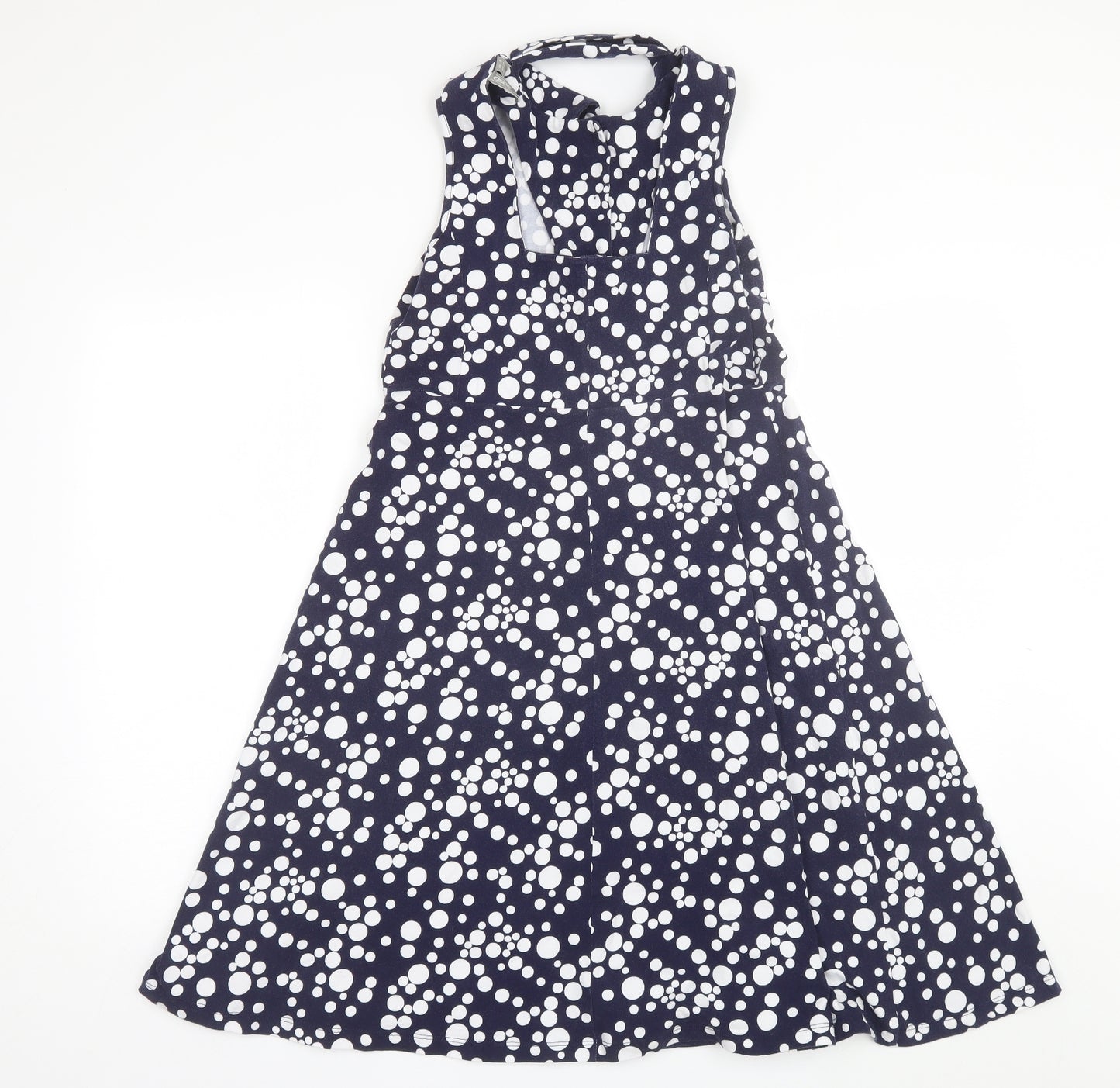 ASOS Womens Blue Polka Dot Cotton Shift  Size 8  Collared