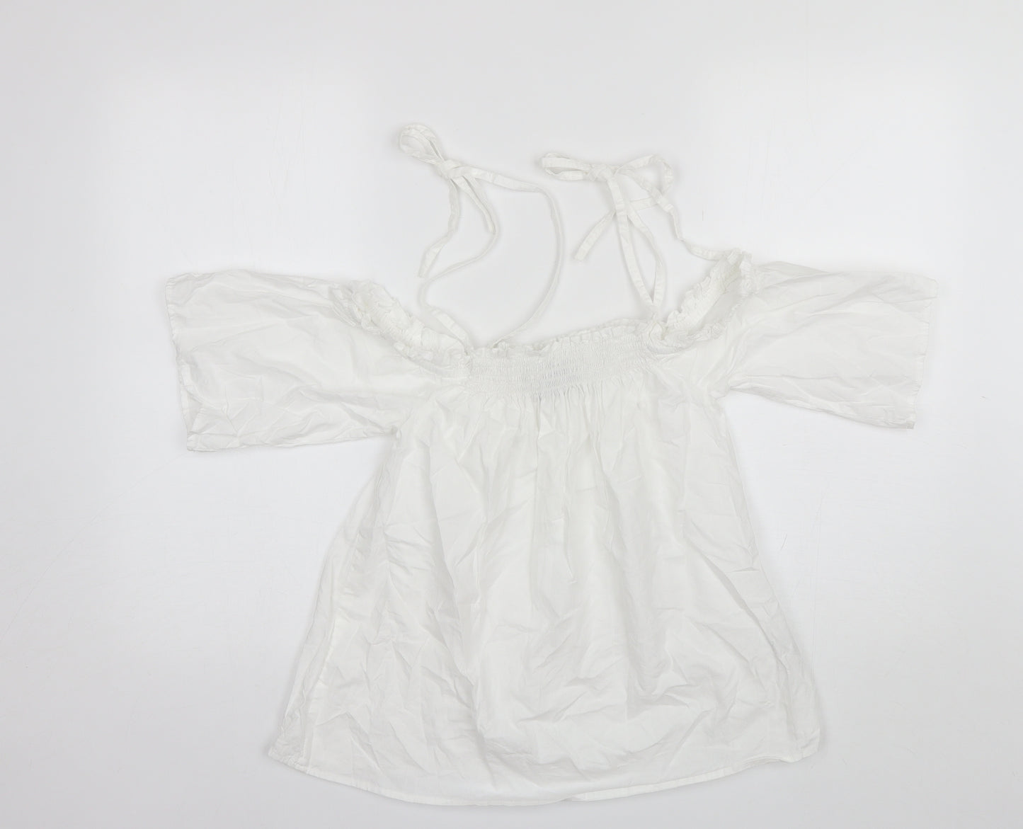 ASOS Womens White  Cotton Basic Blouse Size 8 Square Neck