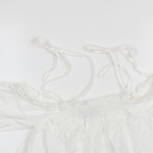 ASOS Womens White  Cotton Basic Blouse Size 8 Square Neck