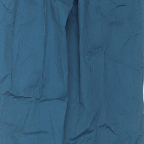 Warehouse Womens Blue  Cotton Blend Chino Trousers Size 8 L26 in Regular
