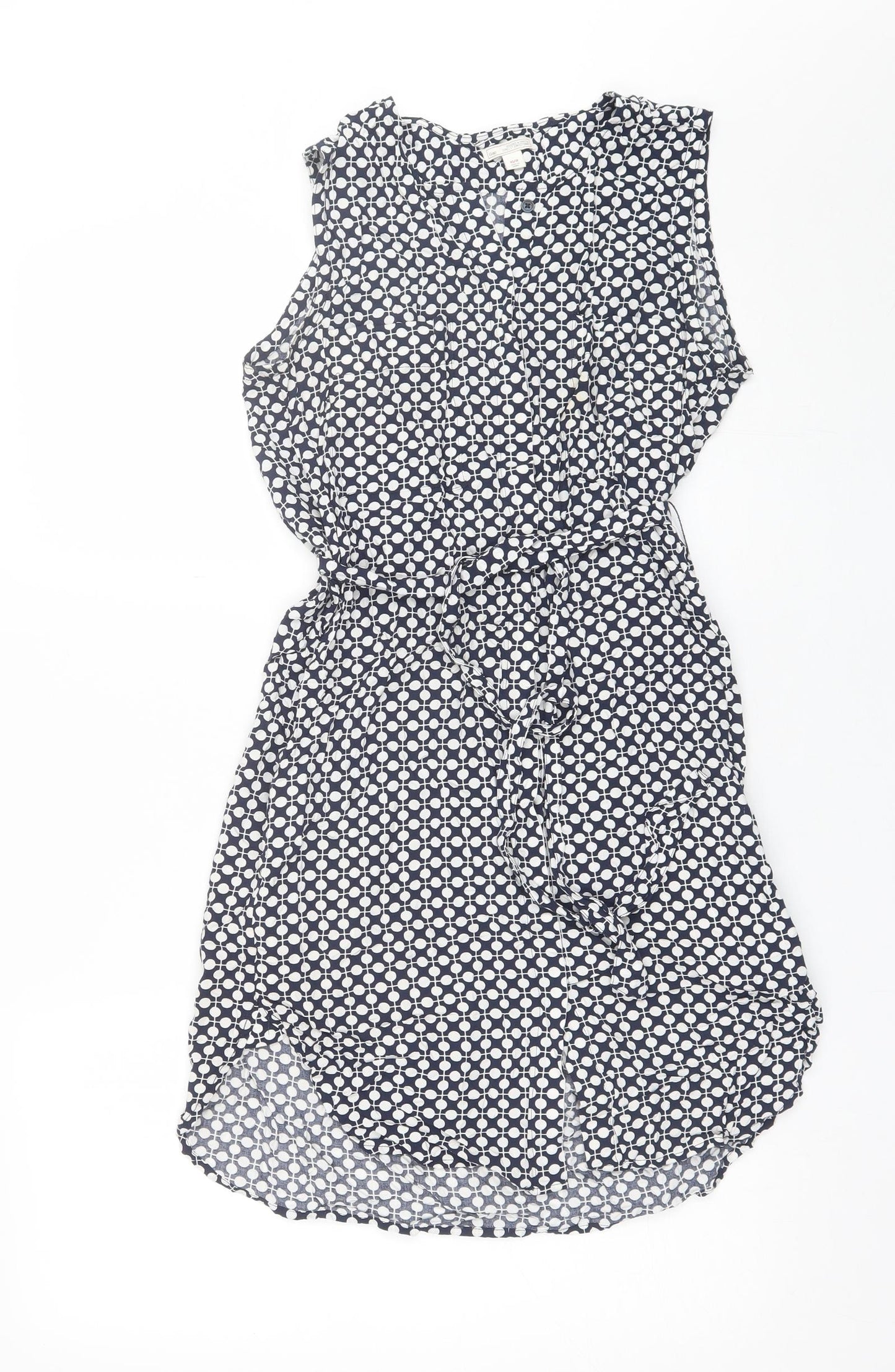 Gap Womens Blue Polka Dot Viscose Shift  Size XS  Round Neck