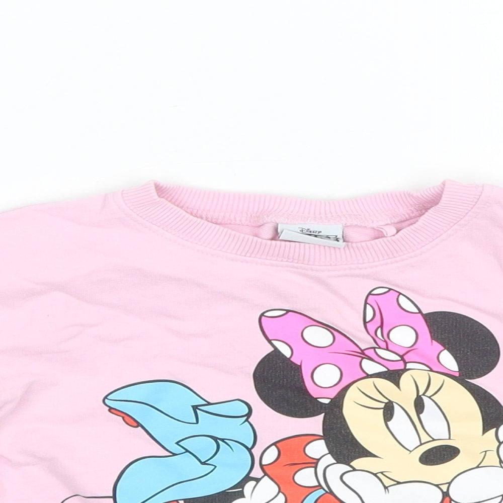 NEXT Baby Pink  Cotton Pullover Jumper Size 18-24 Months   - Minnie Mouse