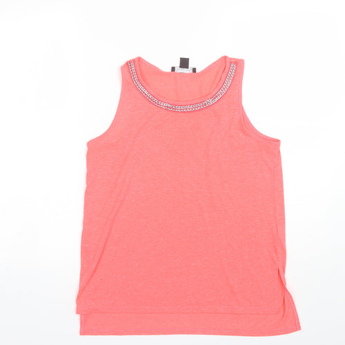 Atmosphere Womens Pink  Cotton Blend Basic Tank Size 8 Round Neck
