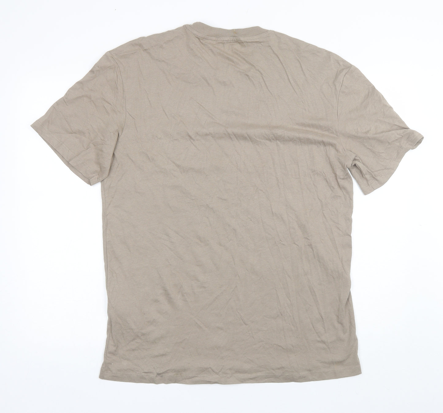 JACK & JONES Mens Brown  Cotton  T-Shirt Size L Round Neck  - Originals