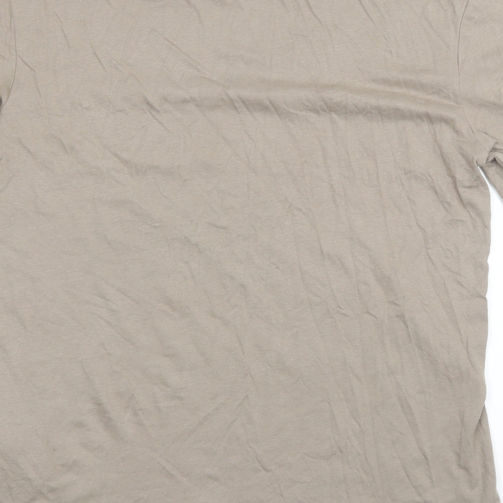 JACK & JONES Mens Brown  Cotton  T-Shirt Size L Round Neck  - Originals