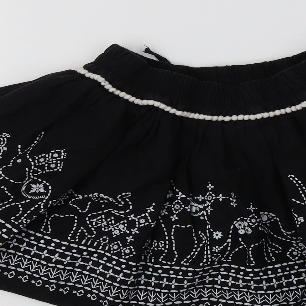 TU Girls Black Geometric Cotton Flare Skirt Size 5 Years  Regular