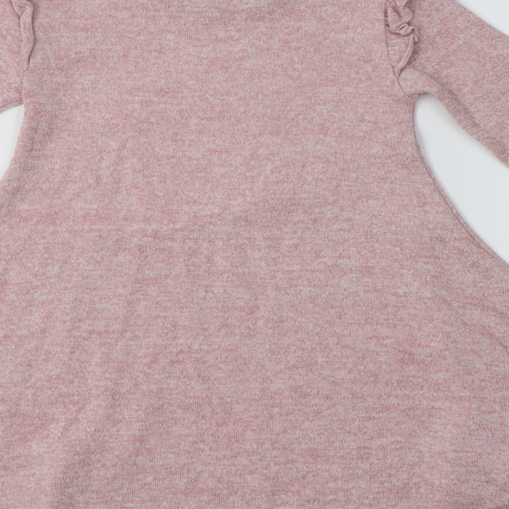 Primark Girls Pink  Viscose Fit & Flare  Size 4-5 Years  Collared  - Unicorn