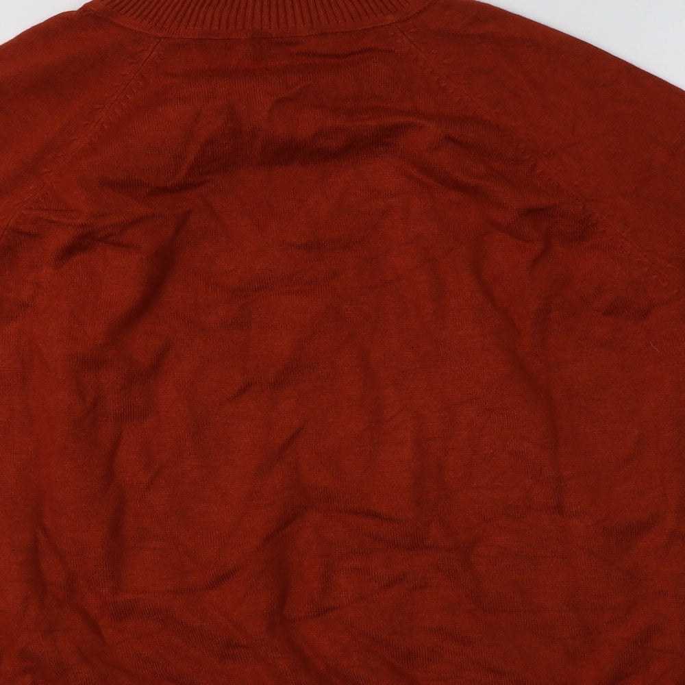 M&Co Womens Brown Mock Neck  Viscose Pullover Jumper Size 10