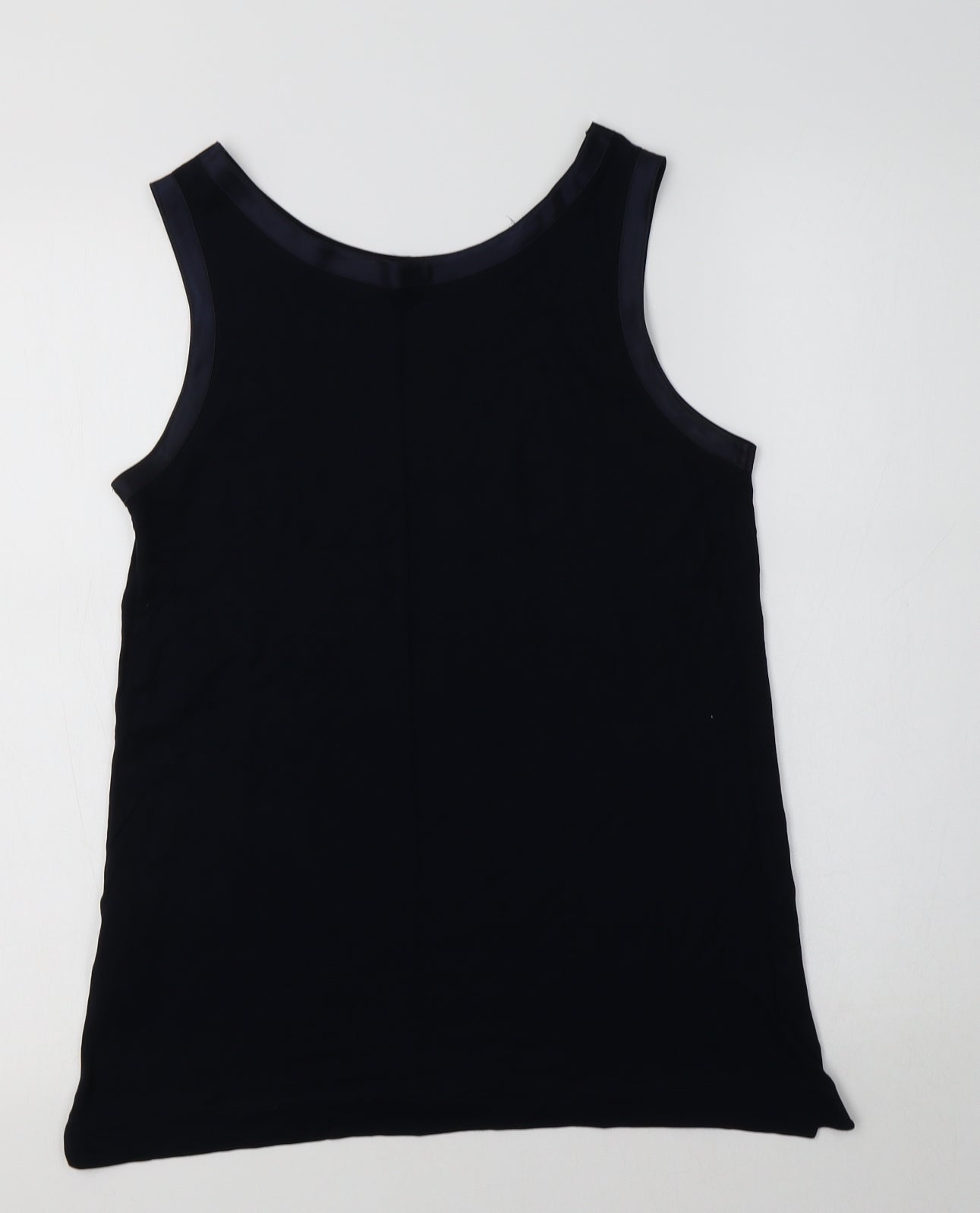 M&S Womens Blue  Viscose Basic Tank Size 10 Round Neck