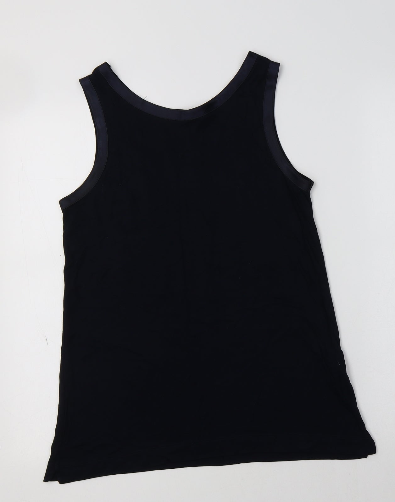 M&S Womens Blue  Viscose Basic Tank Size 10 Round Neck