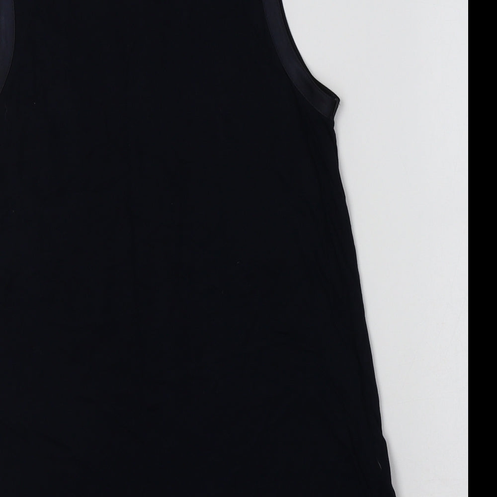 M&S Womens Blue  Viscose Basic Tank Size 10 Round Neck