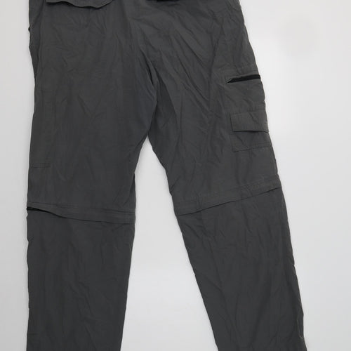 M&S Mens Grey  Polyamide Cargo Trousers Size 36 L33 in Regular