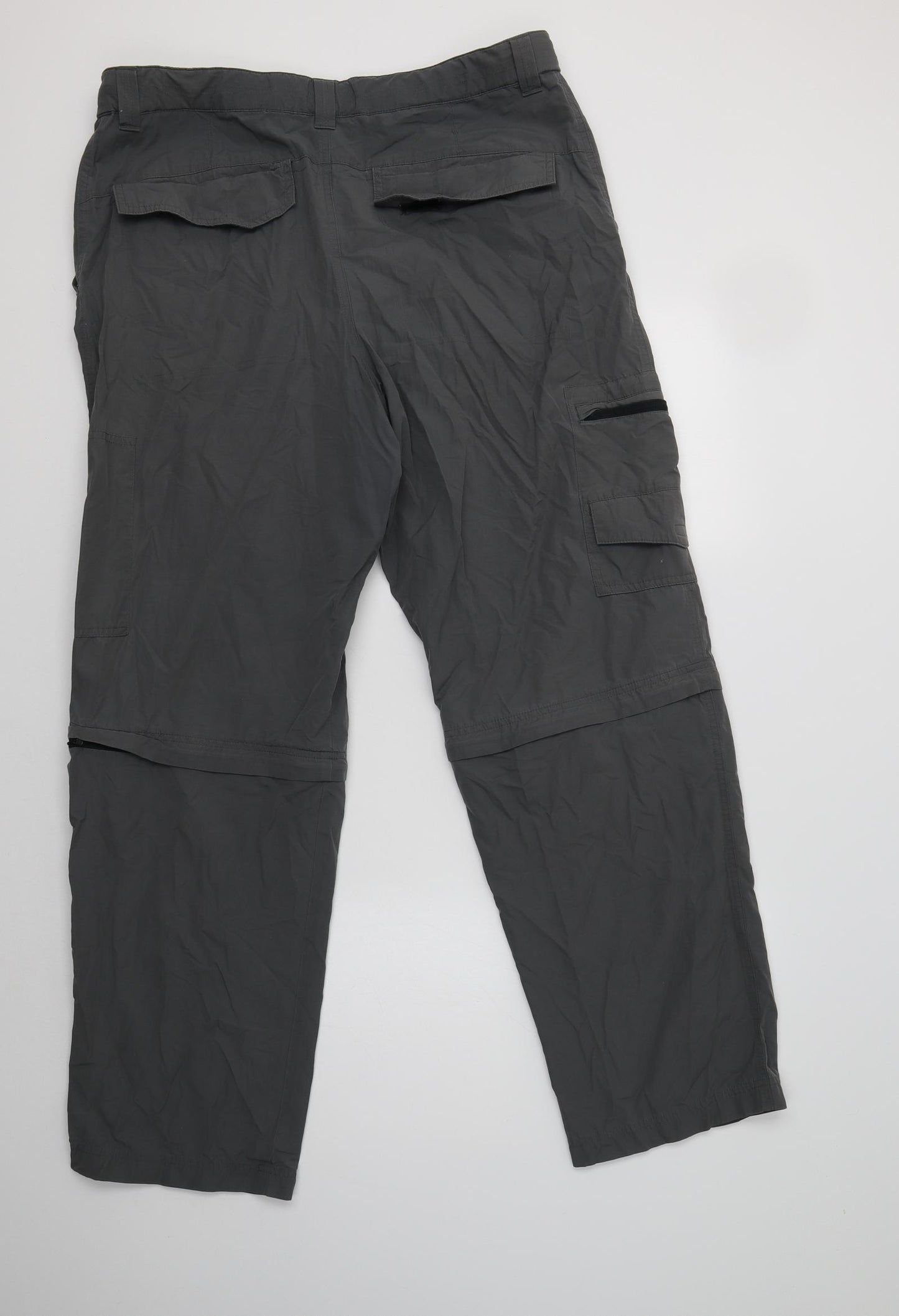 M&S Mens Grey  Polyamide Cargo Trousers Size 36 L33 in Regular
