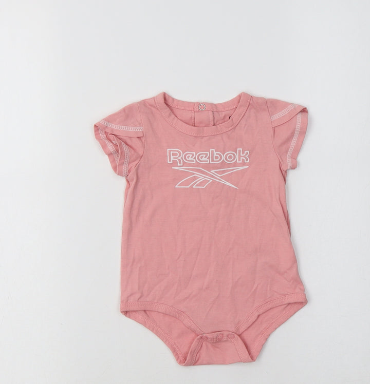 Reebok Baby Pink Cotton Romper One-Piece Size 6-9 Months