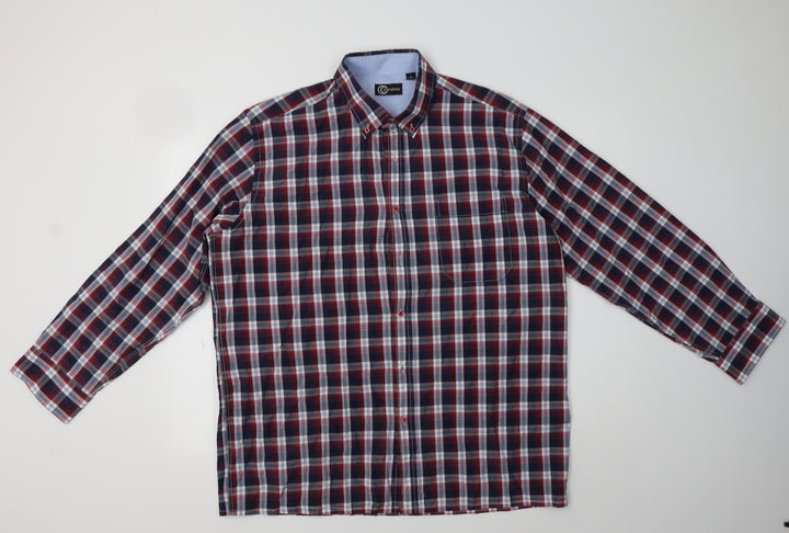Carabou Mens Multicoloured Check Polyester  Button-Up Size XL Collared