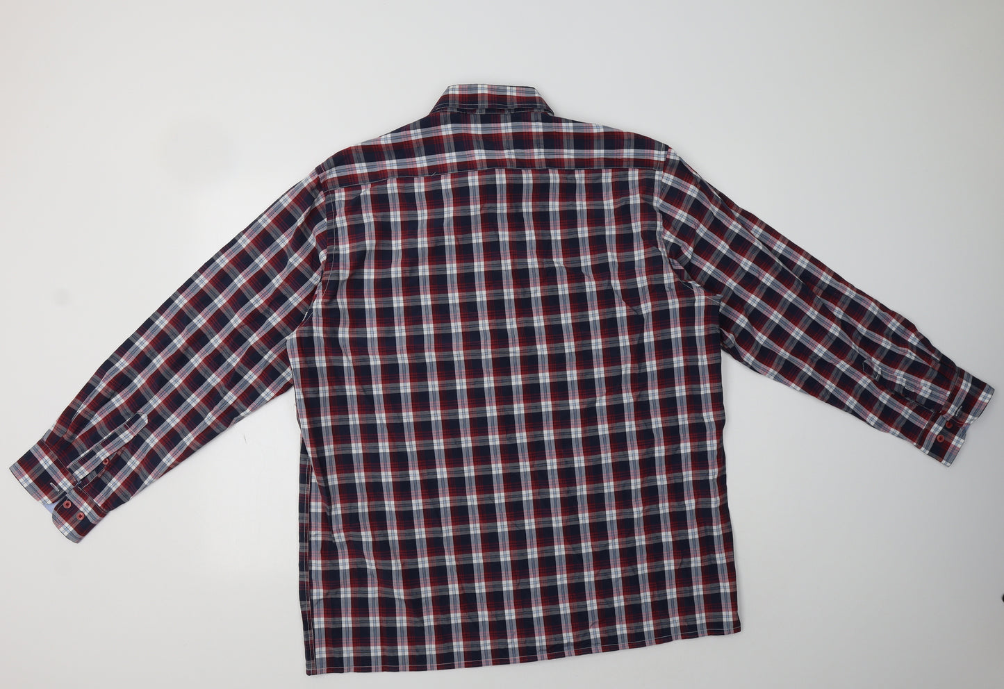 Carabou Mens Multicoloured Check Polyester  Button-Up Size XL Collared