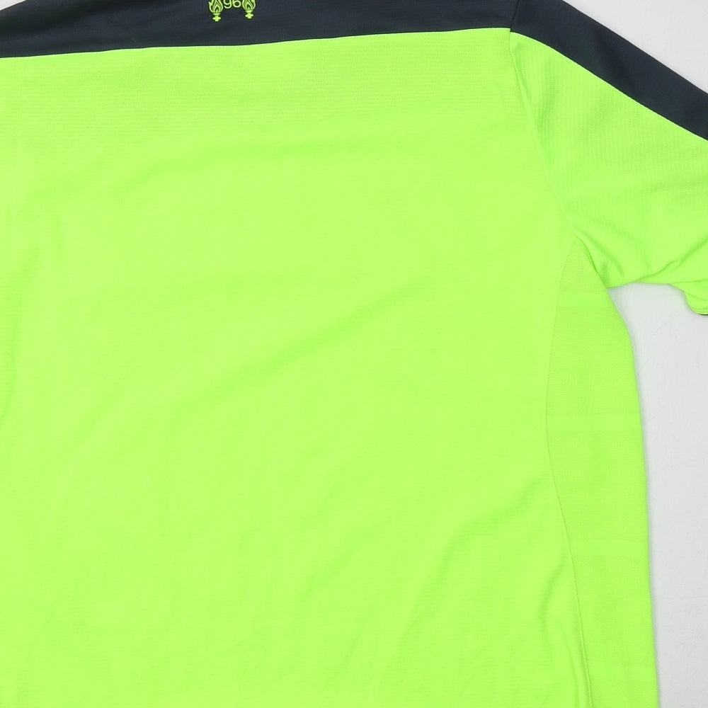 New Balance Mens Green Colourblock Polyester Basic T-Shirt Size S Crew Neck  - L.F.C.