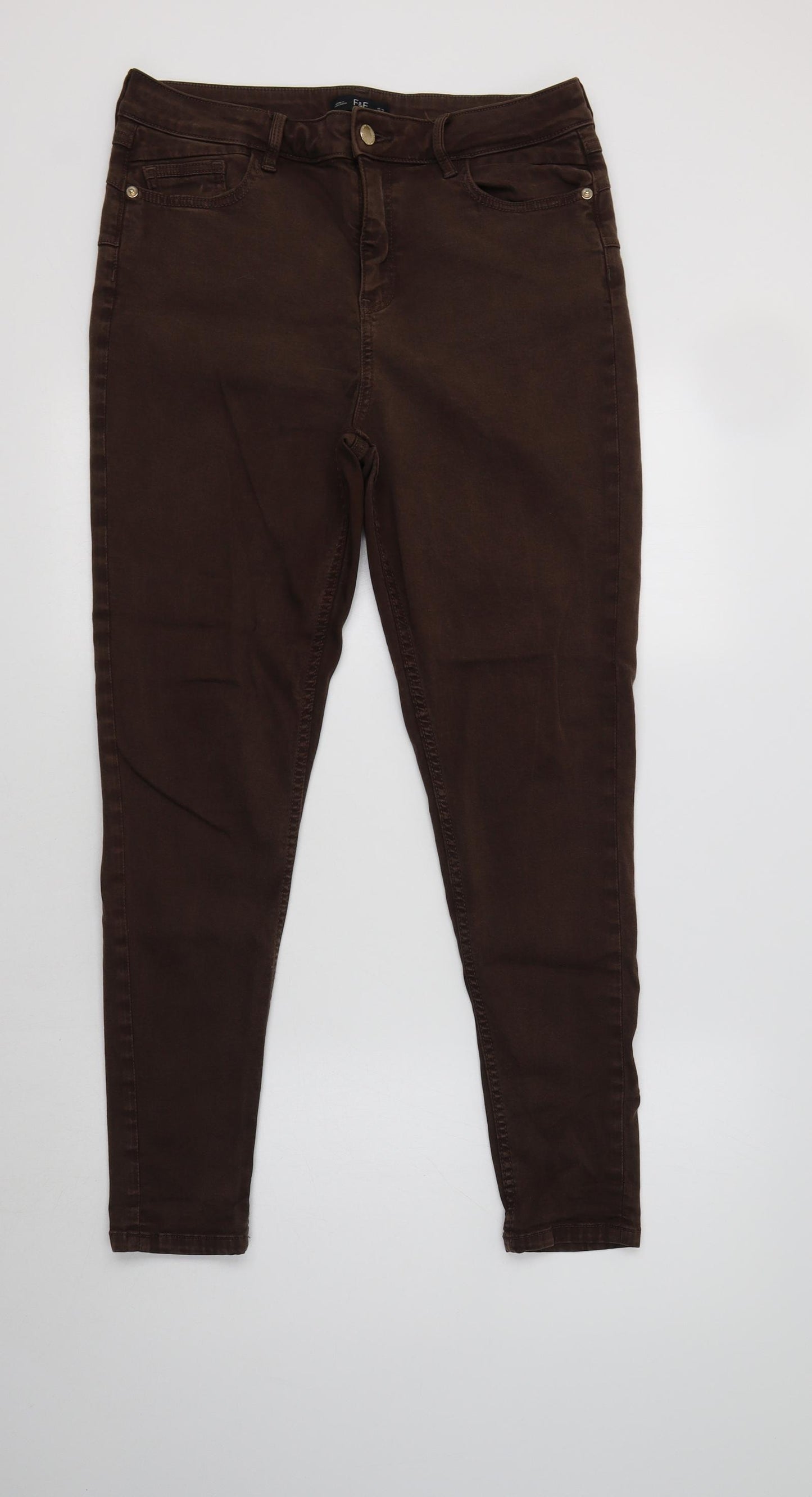 F&F Womens Brown  Lyocell Jegging Jeans Size 14 L29 in Regular