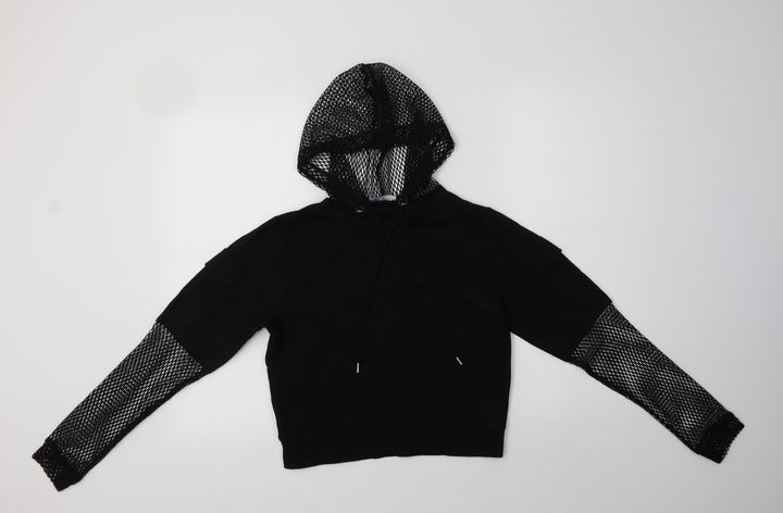 Select Womens Black  Cotton Pullover Hoodie Size XS