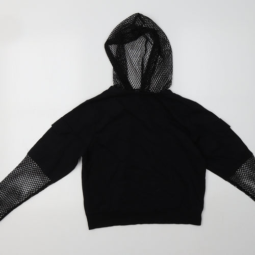 Select Womens Black  Cotton Pullover Hoodie Size XS