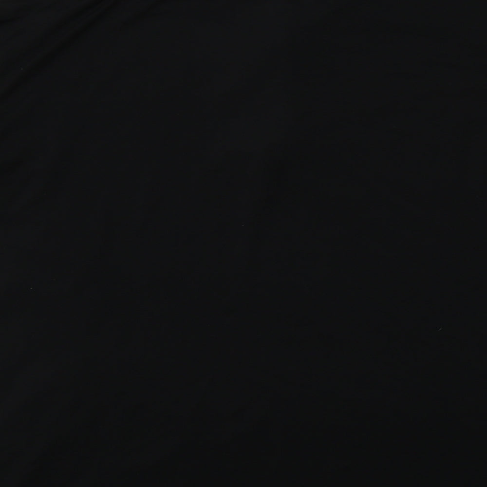 Souluxe Womens Black Animal Print Polyester Basic T-Shirt Size M Collared