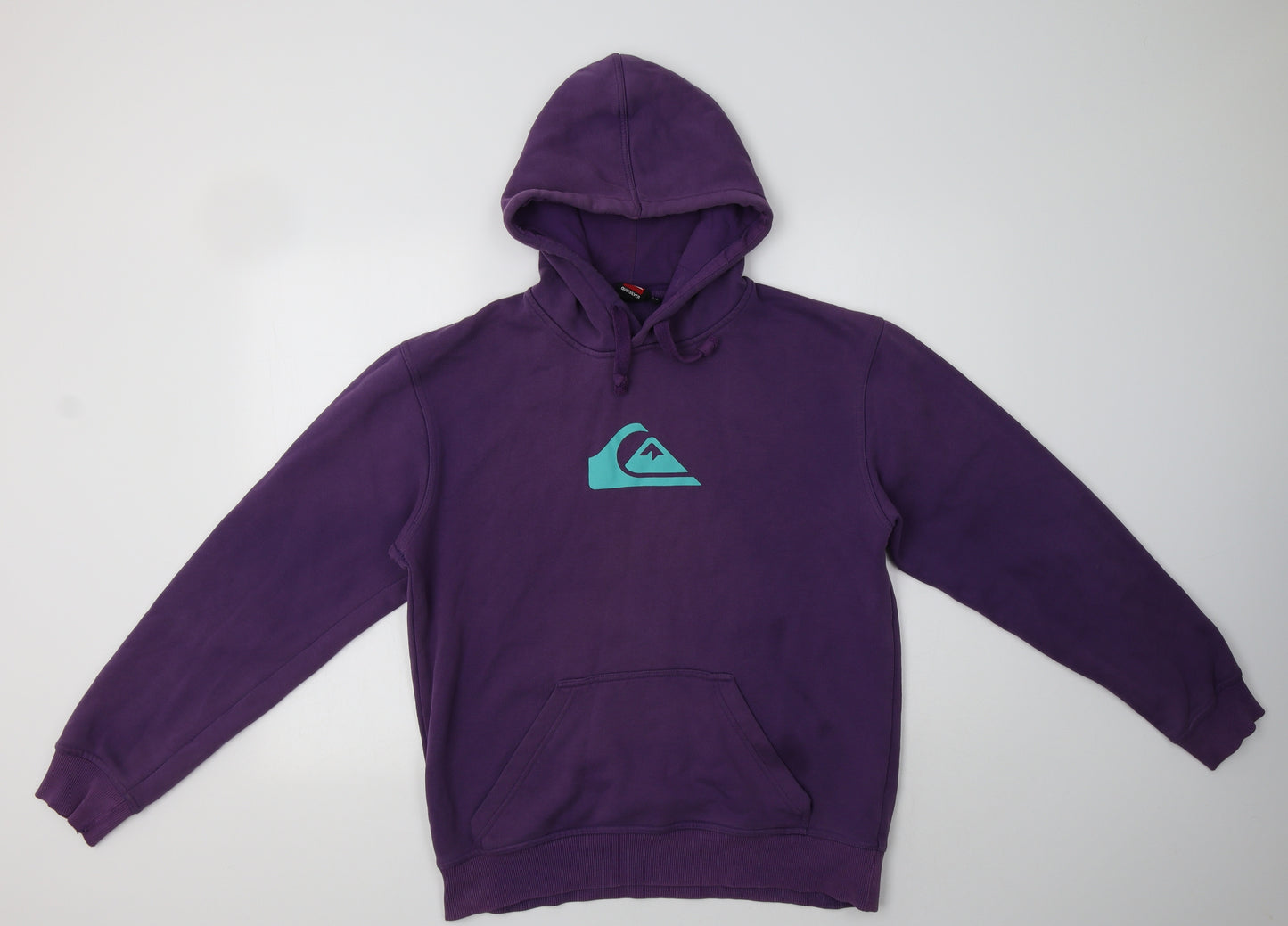 Quicksilver Mens Purple  Cotton Pullover Hoodie Size M