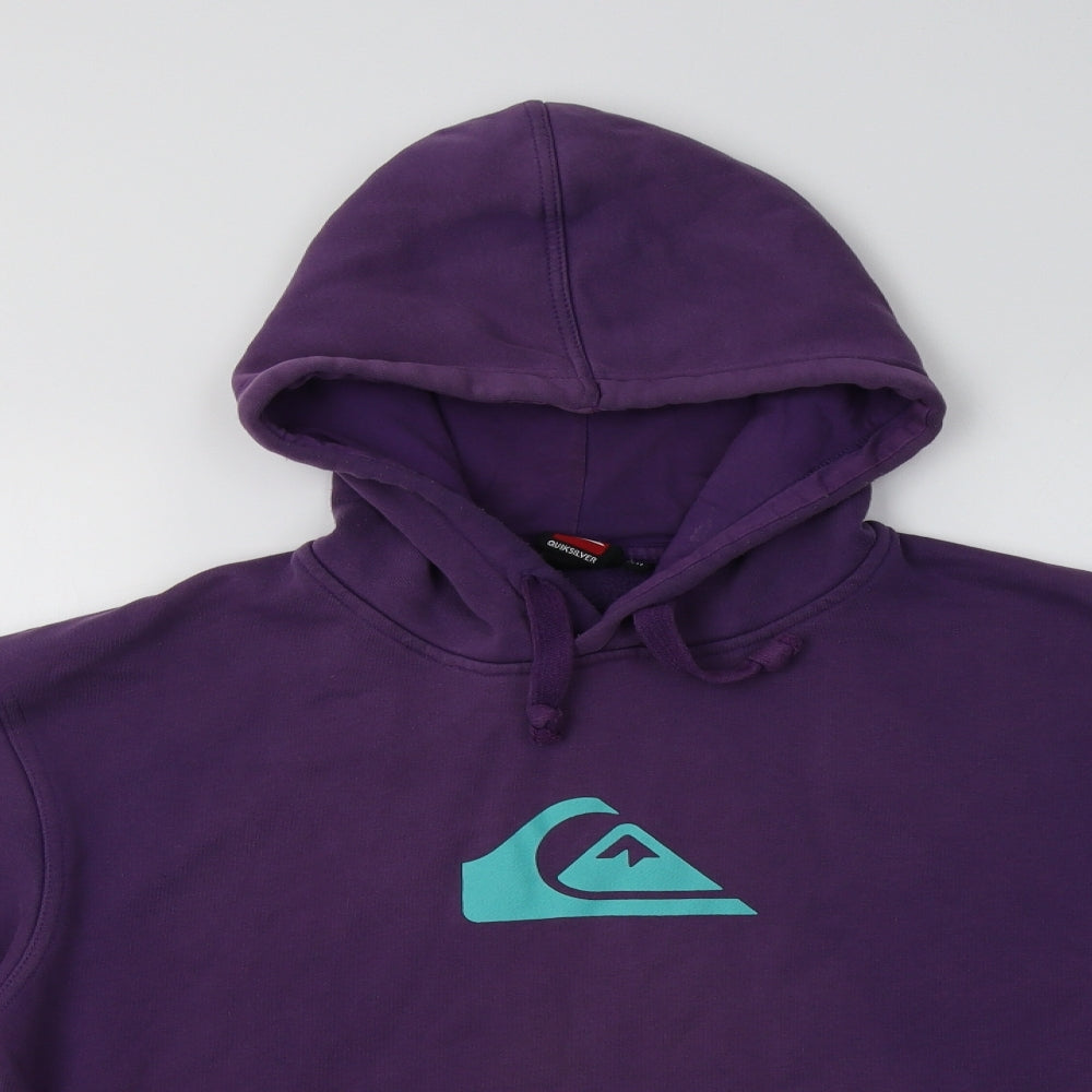 Quicksilver Mens Purple  Cotton Pullover Hoodie Size M