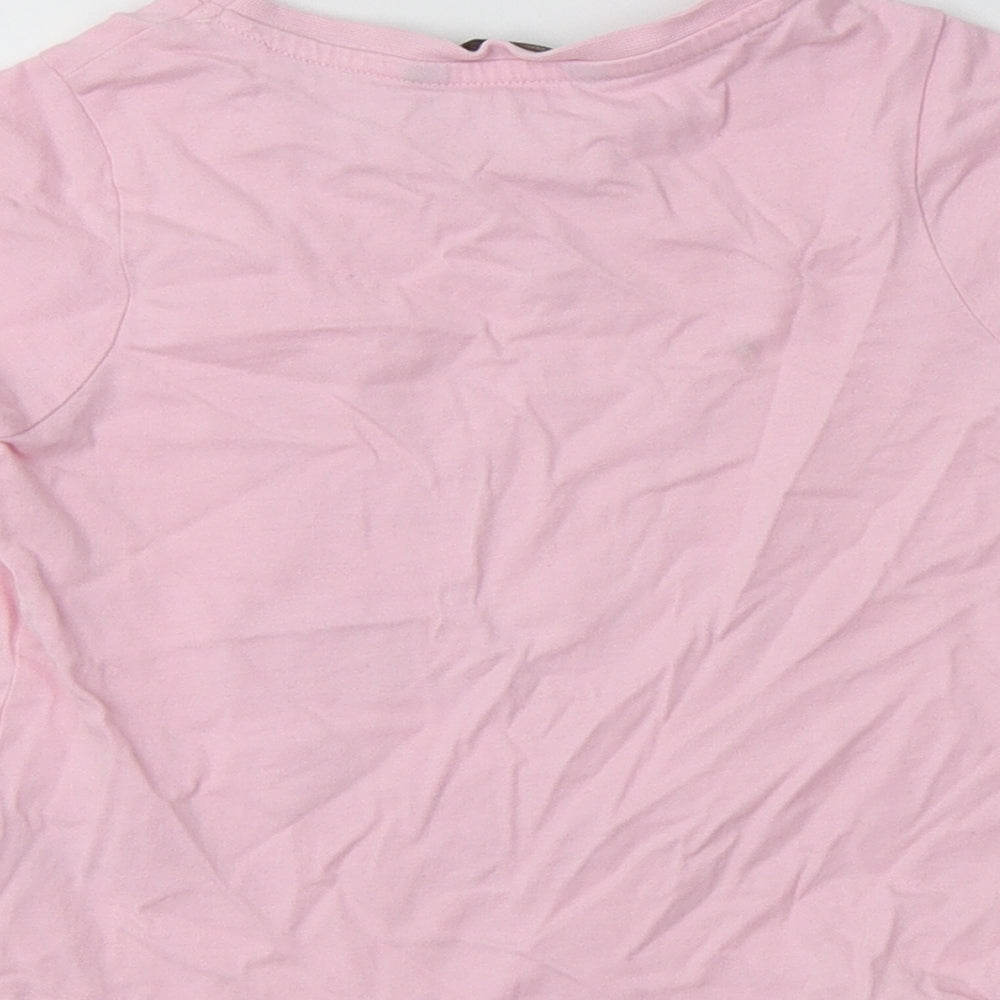 George Girls Pink  Cotton Basic T-Shirt Size 2-3 Years Crew Neck  - Bee Happy