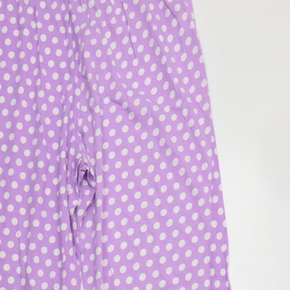 F&F Womens Purple Polka Dot Cotton  Pyjama Pants Size 12