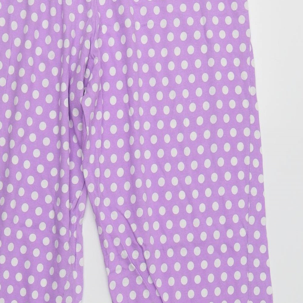 F&F Womens Purple Polka Dot Cotton  Pyjama Pants Size 12