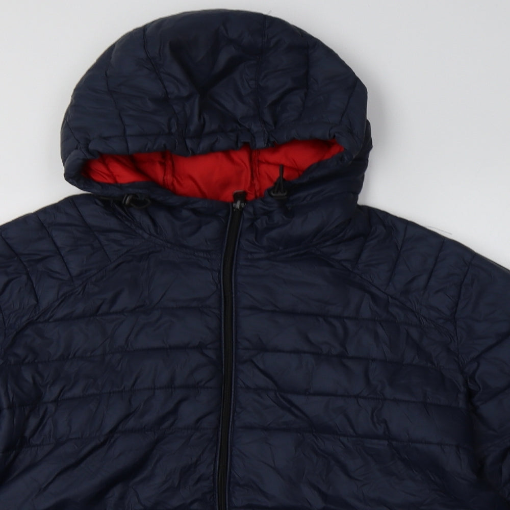 JACK & JONES Mens Blue   Puffer Jacket Jacket Size L