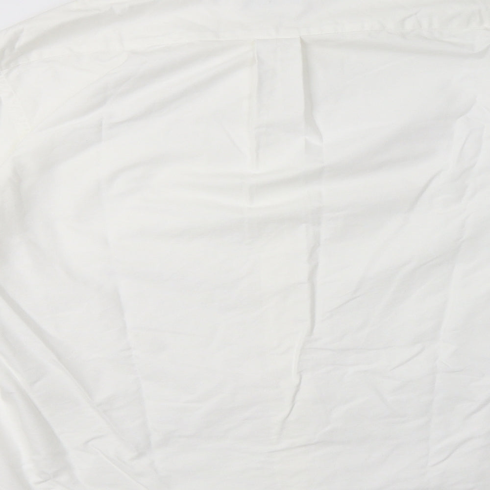 M&S Mens White  Cotton  Dress Shirt Size 16 Collared
