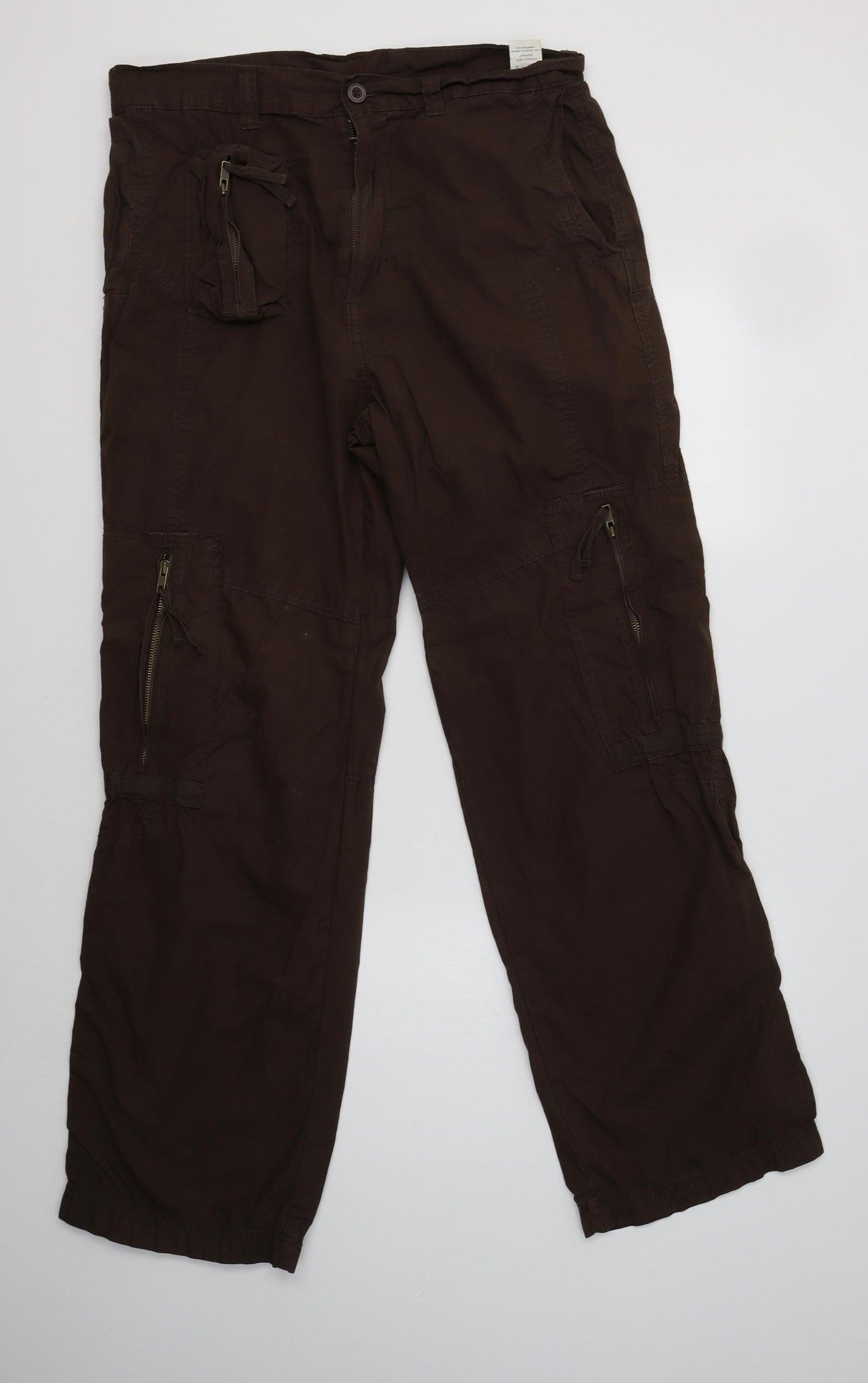 NEXT Mens Brown  Cotton Carpenter Trousers Size 34 L33 in Regular
