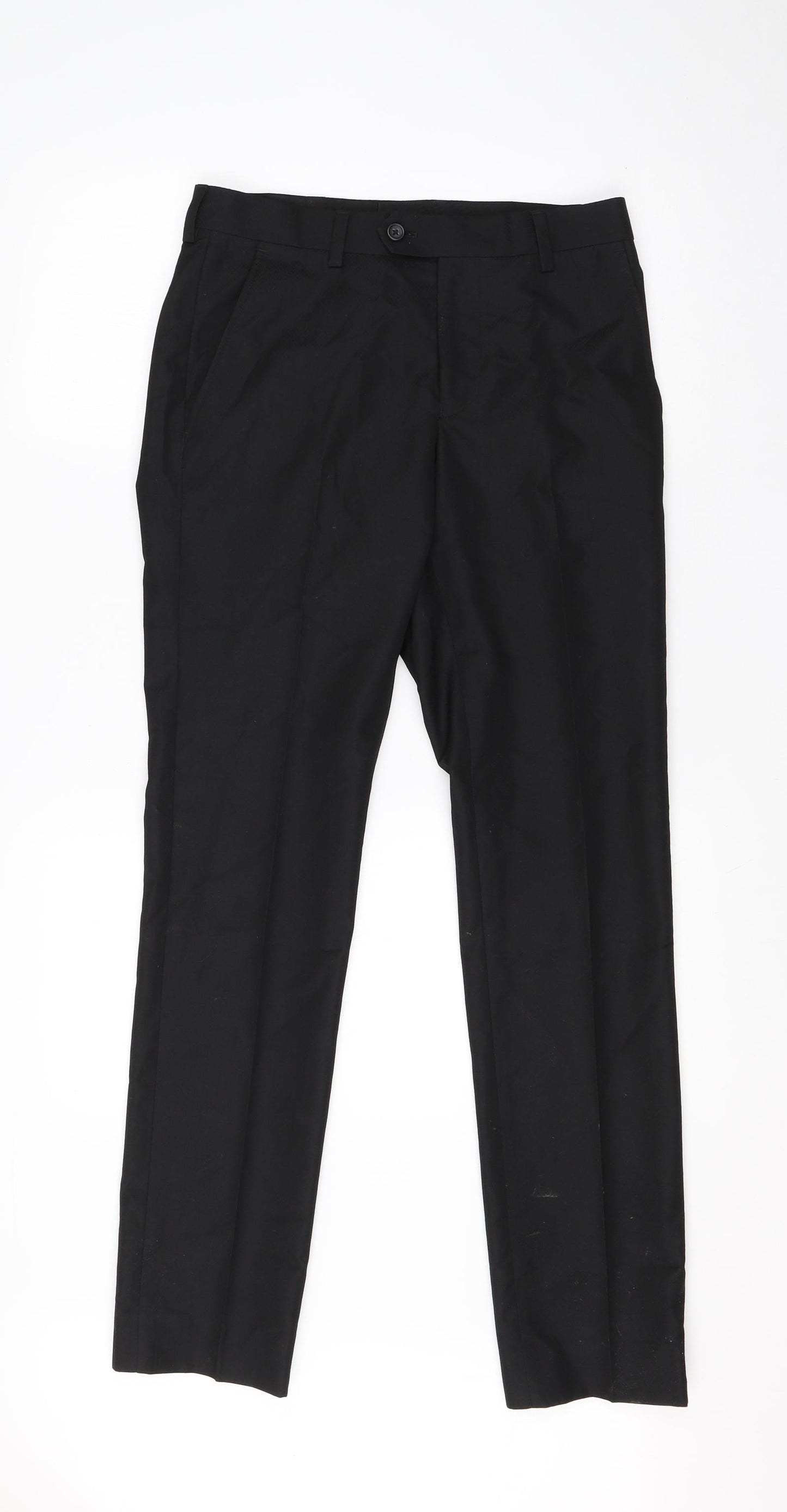 NEXT Mens Black  Viscose Dress Pants Trousers Size 28 L28 in Regular