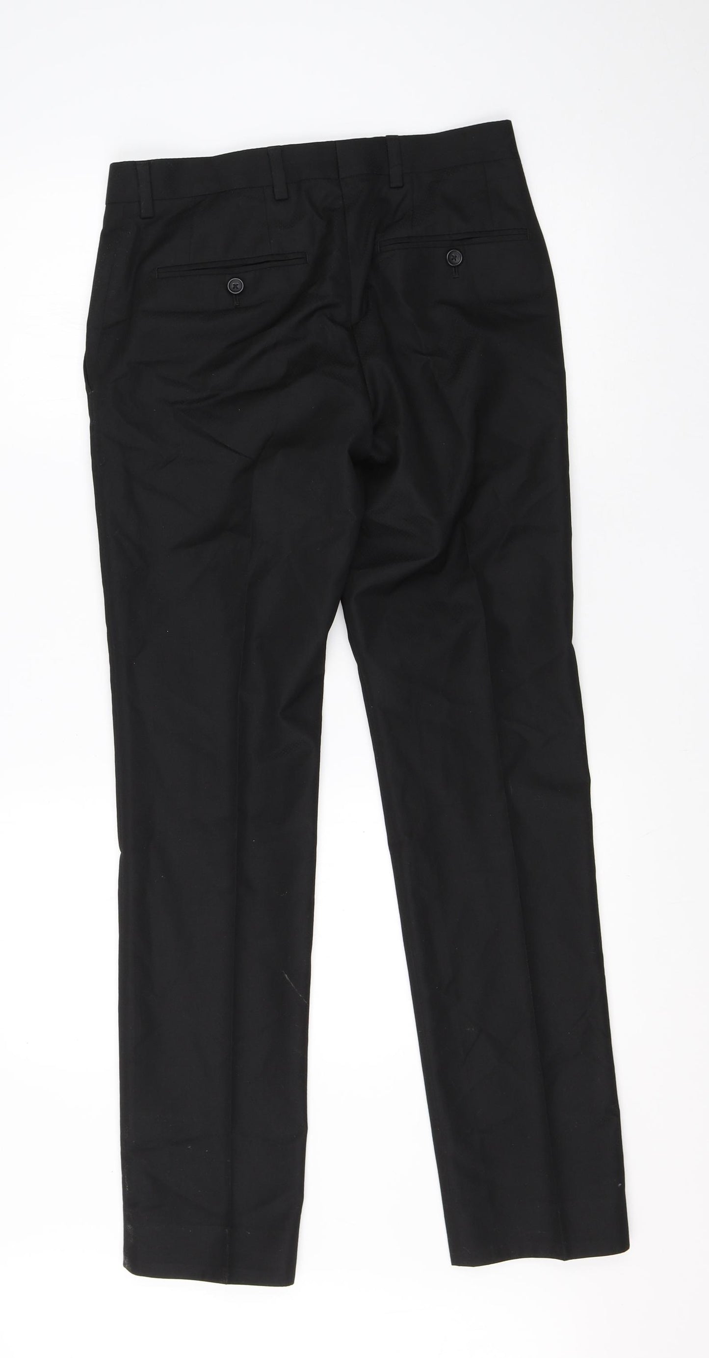 NEXT Mens Black  Viscose Dress Pants Trousers Size 28 L28 in Regular