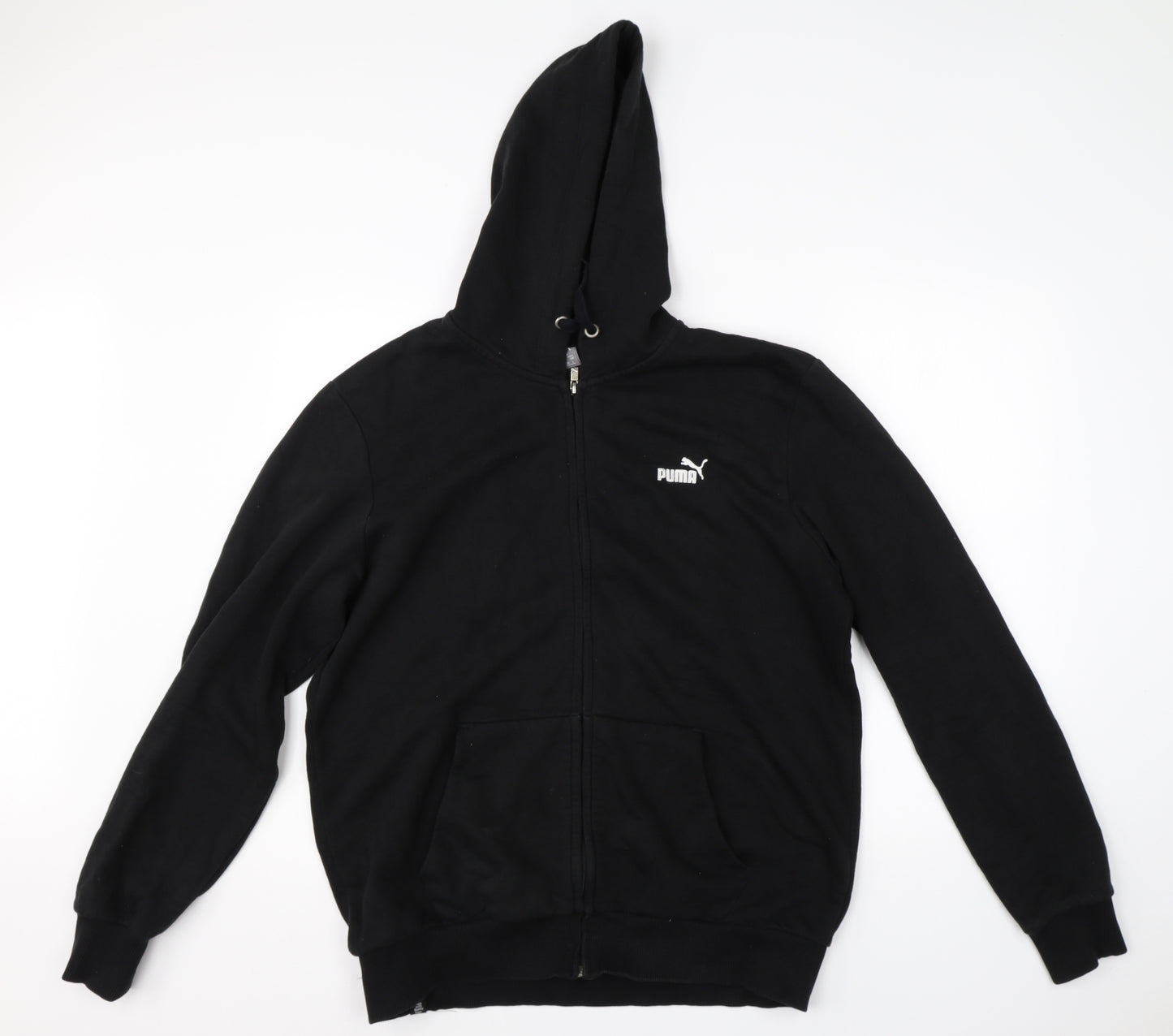 PUMA Mens Black  Cotton Pullover Hoodie Size L   - puma