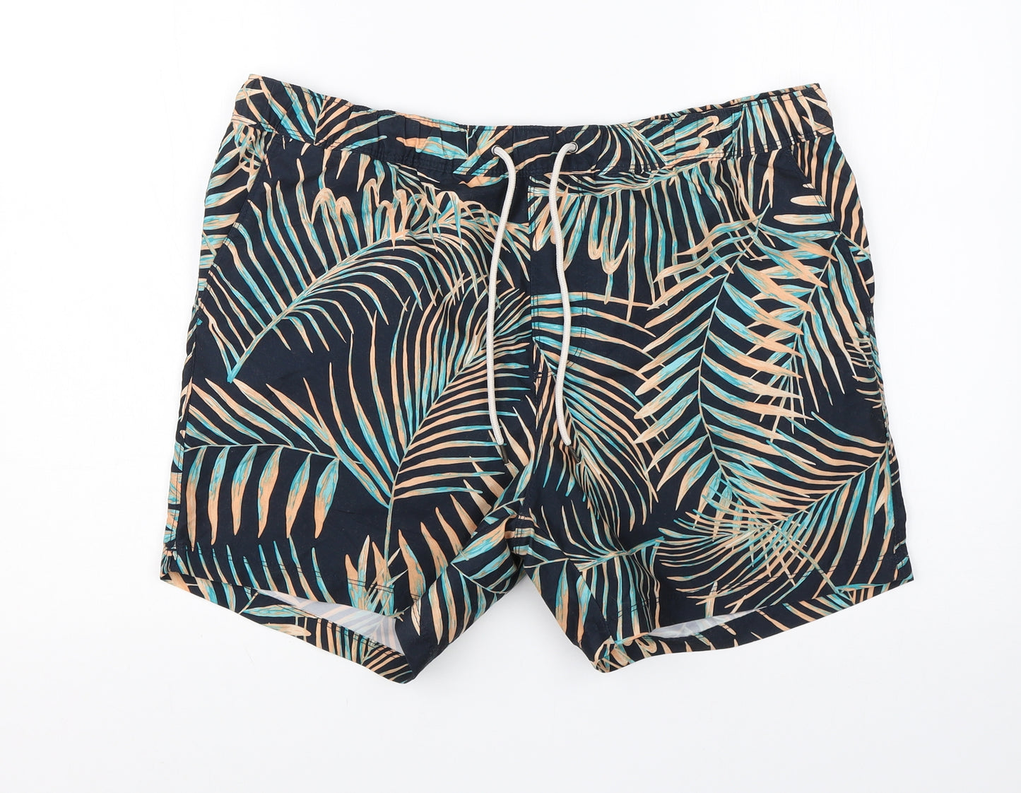 NEXT Mens Green Floral Polyester Athletic Shorts Size M  Regular  - beach swim