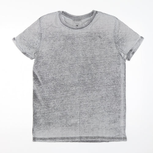 Burton Mens Grey Polka Dot Cotton  T-Shirt Size M Round Neck