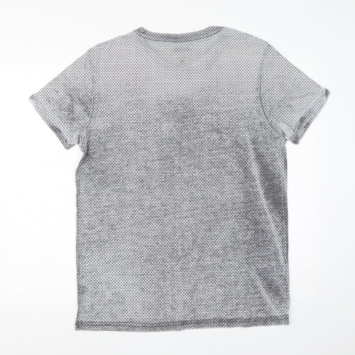 Burton Mens Grey Polka Dot Cotton  T-Shirt Size M Round Neck