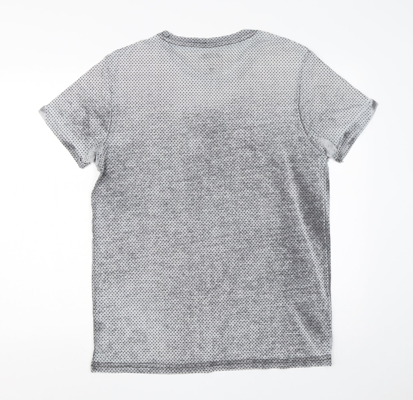 Burton Mens Grey Polka Dot Cotton  T-Shirt Size M Round Neck