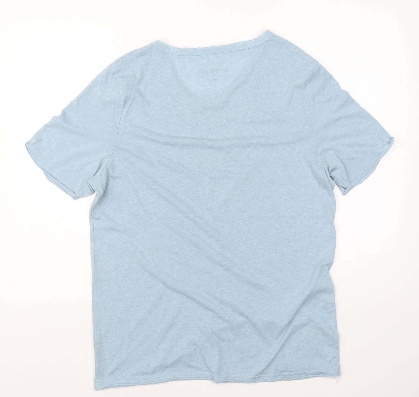 River Island Mens Blue  Cotton  T-Shirt Size M Round Neck